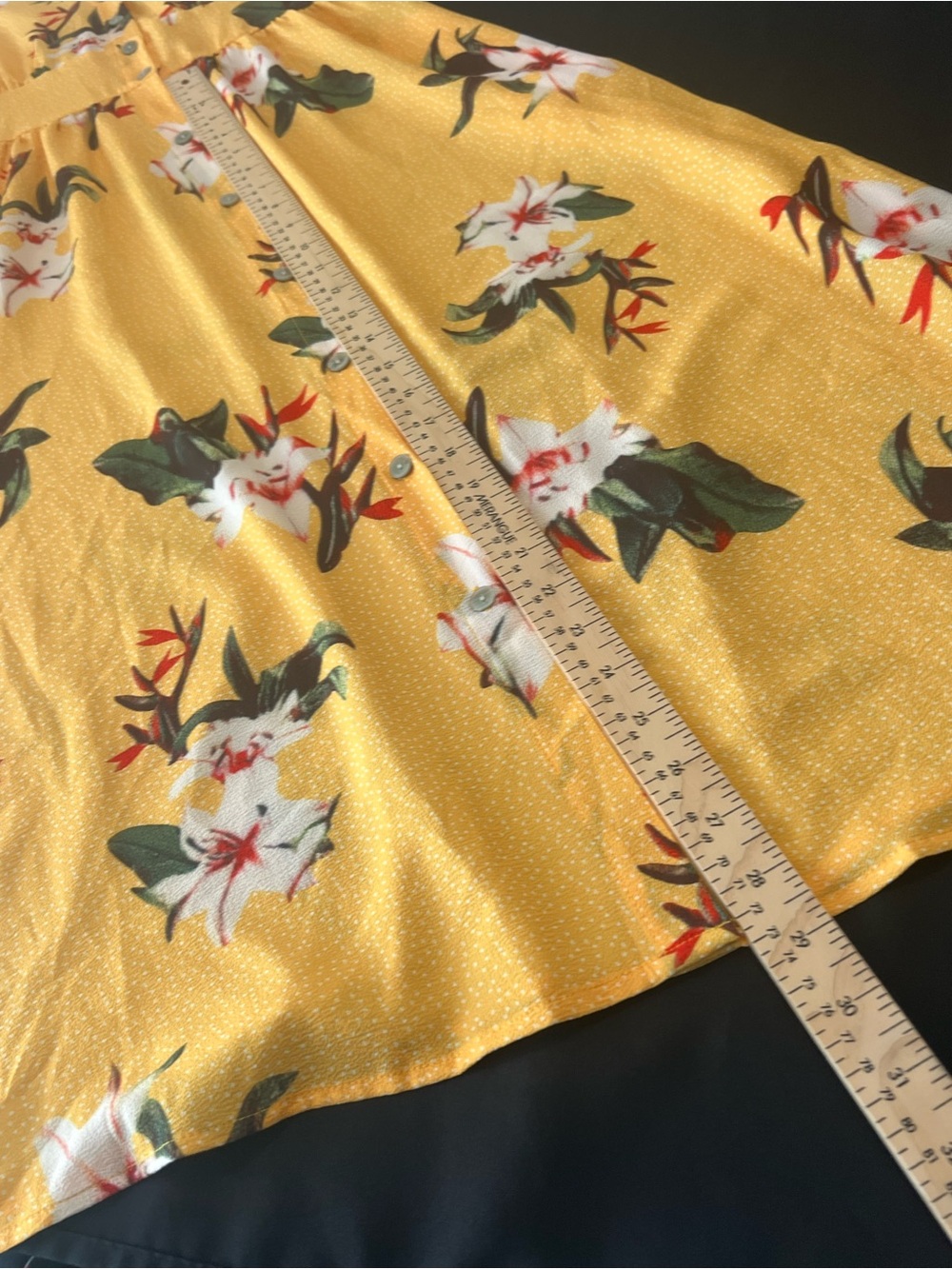 Sunny Yellow Floral Button Front Midi/Maxi Dress 🌼 Boho Cottagecore Summer - Picture 9 of 9